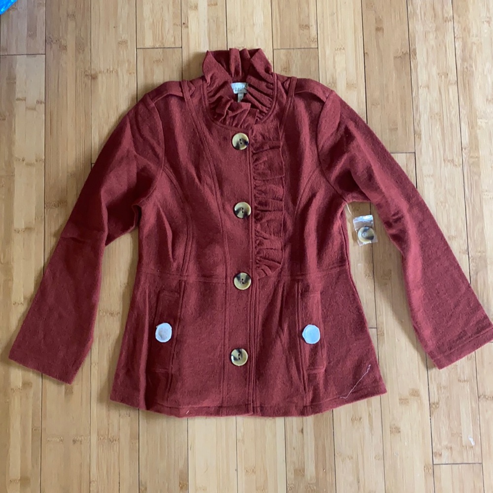 Rust colored Sahalie felted jacket